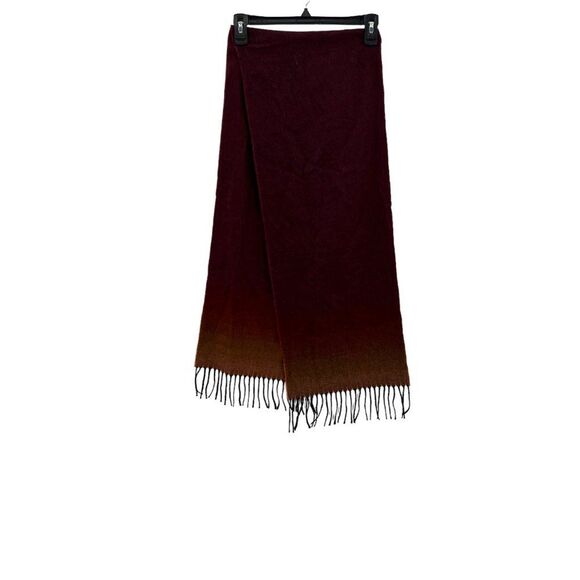 Cashmere Red/Orange Ombre Scarf Made in Scotland Scottish 100% Cashmere Unisex - Picture 9 of 16